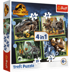 Puzzle 4w1 (35,48,64,70)  Groźne dinozaury Jurassic World 34607