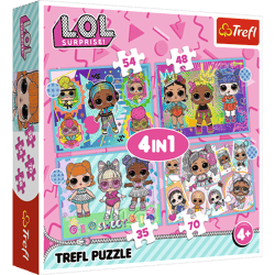 Puzzle 4w1 (35,48,64,70 Poznaj laleczki LOL Surprise! 34613