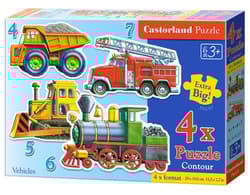 Puzzle 4w1 (4,5,6,7) maxi Pojazdy B-04256