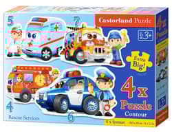 Puzzle 4w1 (4,5,6,7) maxi Pojazdy ratunkowe B-04393