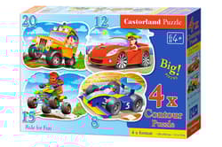 Puzzle 4w1 (8,12,15,20) maxi pojazdy B-043057