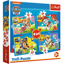 Puzzle 4w1 Biegnące Pieski 34628