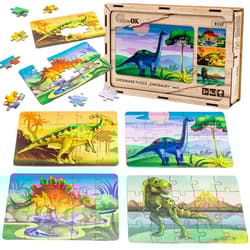 Galeria - zdjęcie nr. 2 - Puzzle 4w1 drewniane Dinozaury