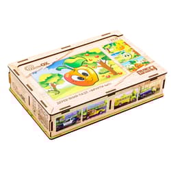 Puzzle 4w1 drewniane Owoce