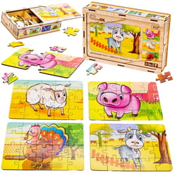 Galeria - zdjęcie nr. 2 - Puzzle 4w1 drewniane Zwierzęta domowe