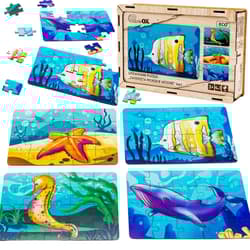 Galeria - zdjęcie nr. 2 - Puzzle 4w1 drewniane Zwierzęta Morskie
