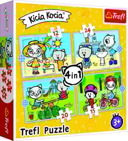 Puzzle 4w1 Kicia Kocia Dzień Kici Koci