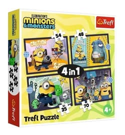 Puzzle 4w1 Nowe przygody Minionków TREFL