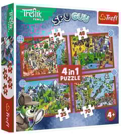 PUZZLE 4w1 Podróże Treflików 34675