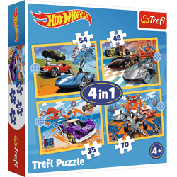 Puzzle 4w1 Pojazdy Hot Wheels 34627