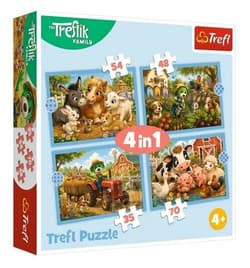 Puzzle 4w1 Rodzina Treflików Rodzinny spacer TREFL