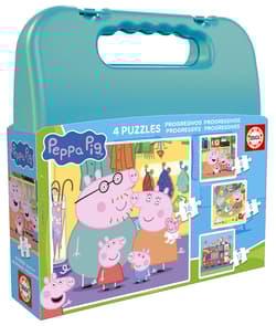 Puzzle 4w1 Świnka Peppa walizka 113788