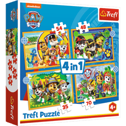 Puzzle 4w1 Wakacyjny Psi Patrol