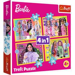 Puzzle 4w1 Wesoły świat Barbie 34626