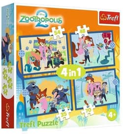 Puzzle 4w1 Zootopia pełna przygód 34677