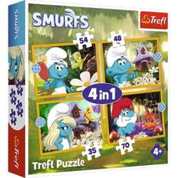 PUZZLE 4w1 Życie w Wiosce Smerfów  34664