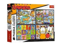 Puzzle 4x250 Garfield nie lubi poniedziałków TREFL