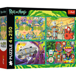 Puzzle 4x250 Zakręcony Świat Ricka i Morty'ego 13338