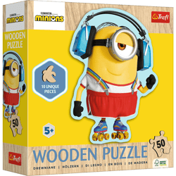 Puzzle 50 Drewniane Konturowe Szalony Minionek 20239