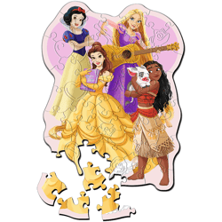 Galeria - zdjęcie nr. 2 - Puzzle 50 Drewniane Konturowe Urocze Księżniczki Disney Princess 20257