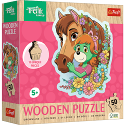 Puzzle 50 Drewniane Konturowe  Wesoła Rodzina Treflików 20259
