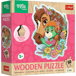 Puzzle 50 Drewniane Konturowe  Wesoła Rodzina Treflików 20259