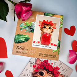 Galeria - zdjęcie nr. 3 - Puzzle 50 drewniane Kotek pełen miłości