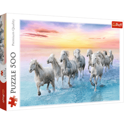 Puzzle 500 Białe konie w galopie 37289