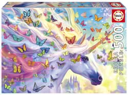 Puzzle 500 Jednorożec i kolorowe motyle