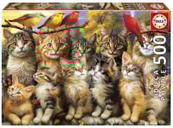 Puzzle 500 Kocięta i Ptaki 113395