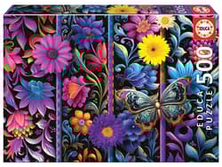Puzzle 500 Kwiaty i motyl G3