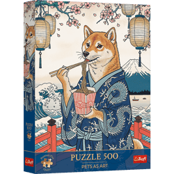 Puzzle 500 Trefl Premium Plus Pets as Art Makaronowa medytacja Shiby 37628