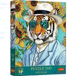 Puzzle 500 Trefl Premium Plus - Pets as Art: Pan Tygrys i Słoneczniki 37626