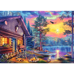 Galeria - zdjęcie nr. 2 - Puzzle 500 Trefl Premium Plus Tea Time Przystań o zachodzie słońca 37617