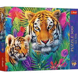 Puzzle 500 Trefl Premium Plus Tea Time Tygrysy w dżungli 37625