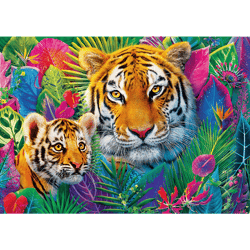 Galeria - zdjęcie nr. 2 - Puzzle 500 Trefl Premium Plus Tea Time Tygrysy w dżungli 37625