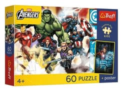 Puzzle 60 Avengers + plakat TREFL