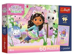 Puzzle 60 Koci Domek Gabi + plakat TREFL