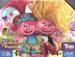 Puzzle 70 Glitter w kuferku  Brokatowe Trolle 53021
