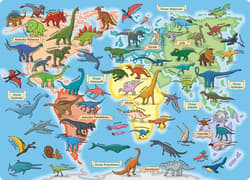 Galeria - zdjęcie nr. 2 - Puzzle 70 Mapa świata Dinozaury