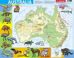 Puzzle 72 ramkowe Australia mapa fizyczna - Opracowanie Zbiorowe