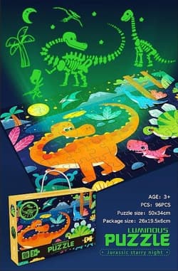 Puzzle 96 dinozaury świecące w ciemności