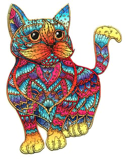 Galeria - zdjęcie nr. 3 - Puzzle 99 drewniane kolorowe Kot