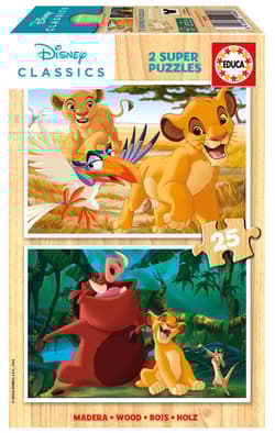 Puzzle drewniane 2x25 Król Lew 112757