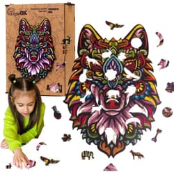 Puzzle drewniane eko 120 Tajemniczy wilk A3