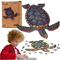 Puzzle drewniane eko 126 Długowieczny żółw A3