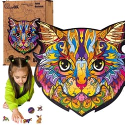 Puzzle drewniane eko 22 Kotek Murkotek A4