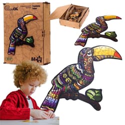 Puzzle drewniane eko 60 Tropikalny tukan A4