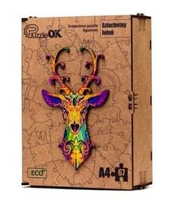 Puzzle drewniane eko 67 Szlachetny jeleń A4