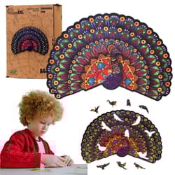 Puzzle drewniane eko 78 Luksusowy paw A4